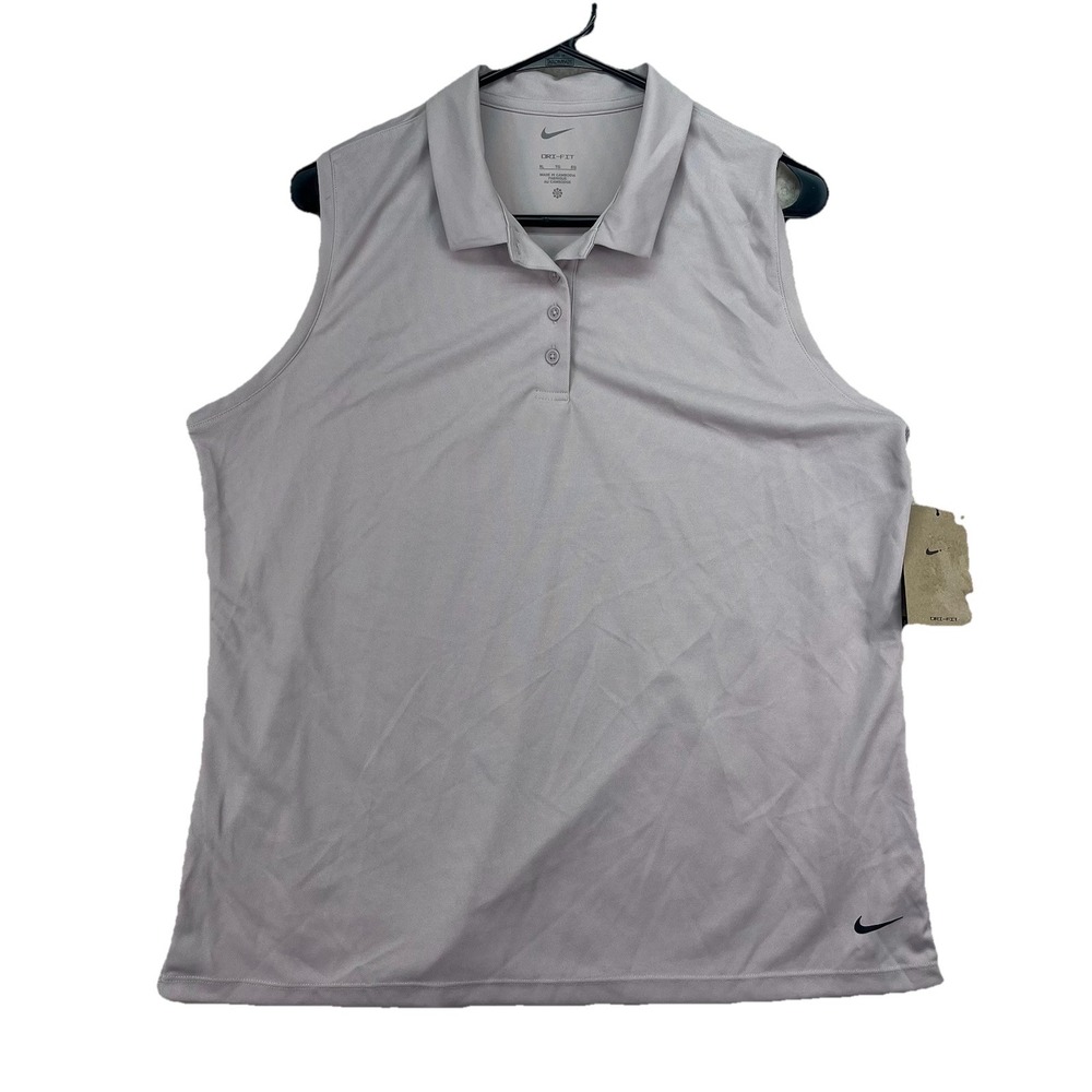 Nike‎ Golf Sleeveless Polo Womens XL Purple Dri-FIT DH2312-019 Lavender Top